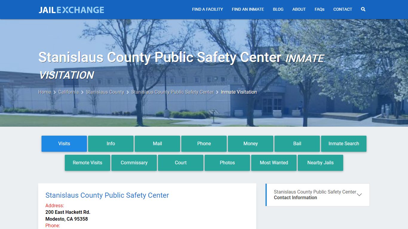 Stanislaus County Public Safety Center Inmate Visitation - Jail Exchange