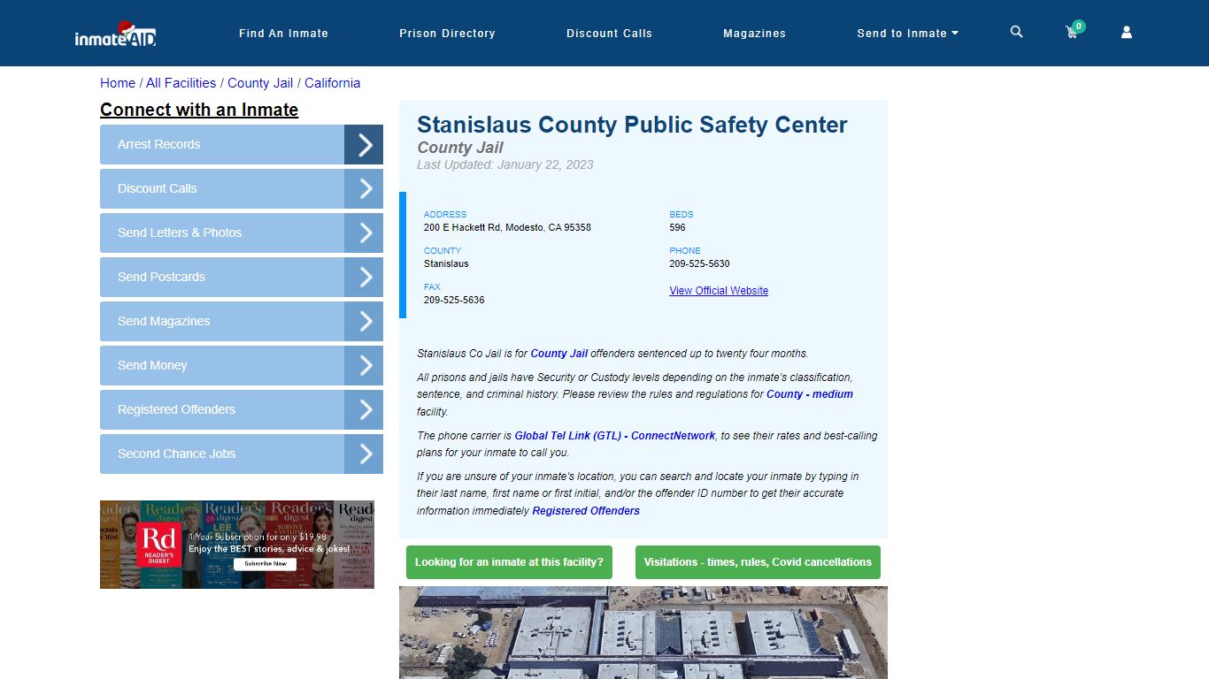 Stanislaus County Public Safety Center - Inmate Locator - Modesto, CA